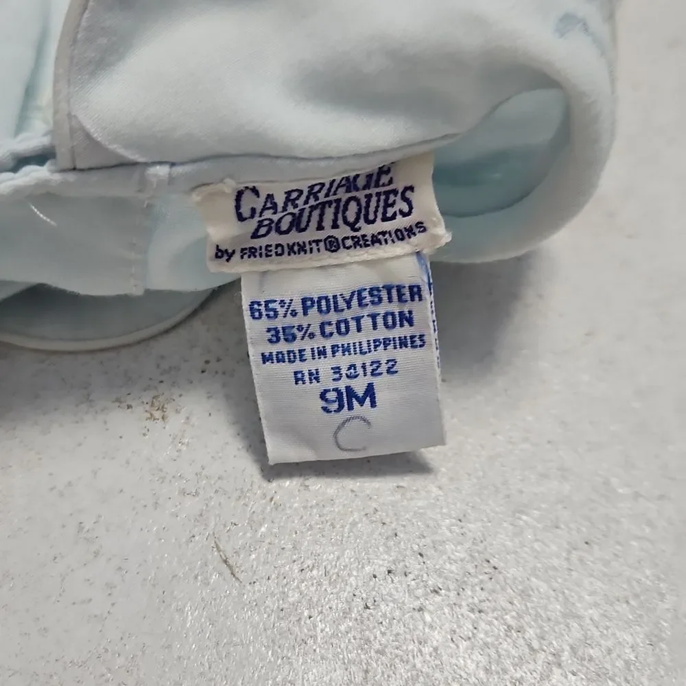 Carriage Boutique Light Blue Baby Romper Size 9 Months